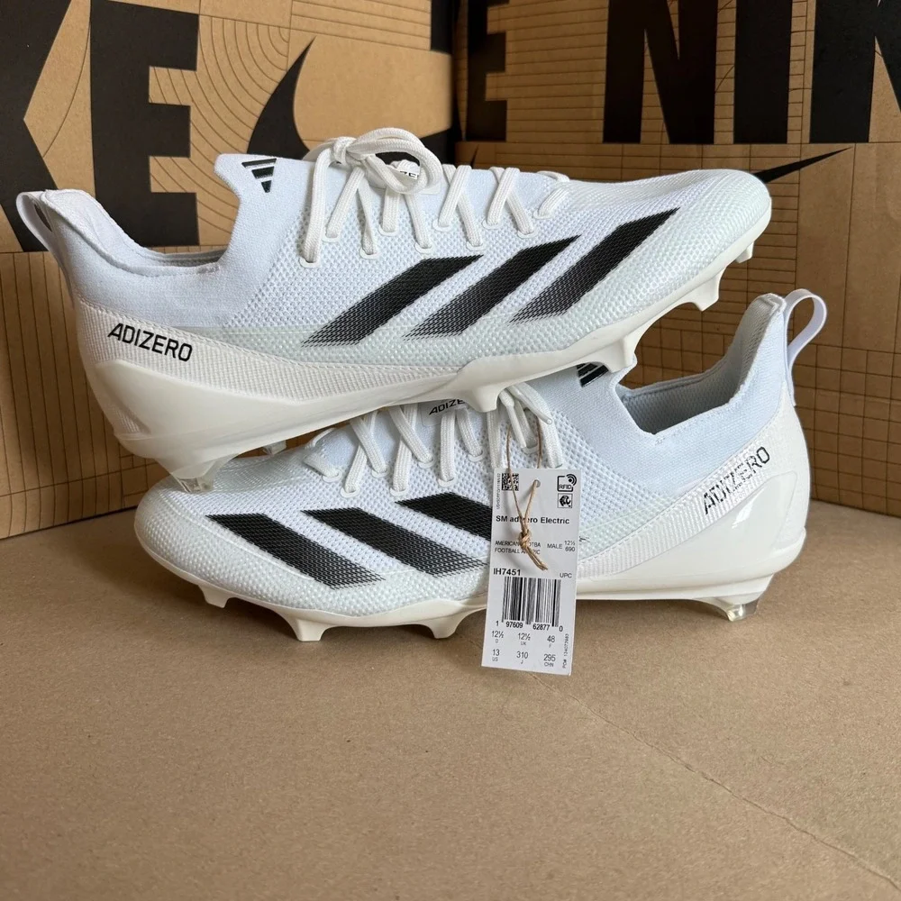 Adidas Adizero Electric +‎ Football Cleats White Black IH7451 Size 13